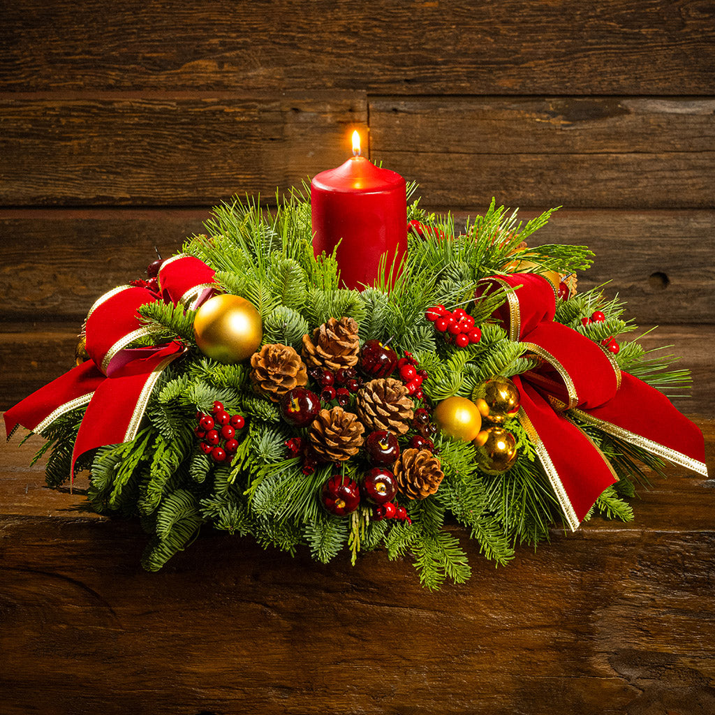 Holiday Centerpiece クリスマス装飾 Amazon.com: MorTime Christmas Centerpiece with 3 Candle Holders