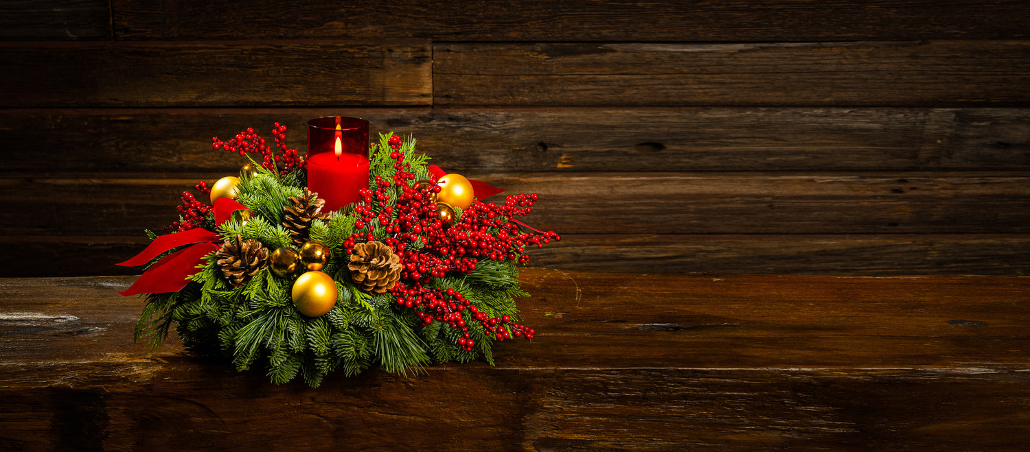 Centerpieces with Red Glass LED