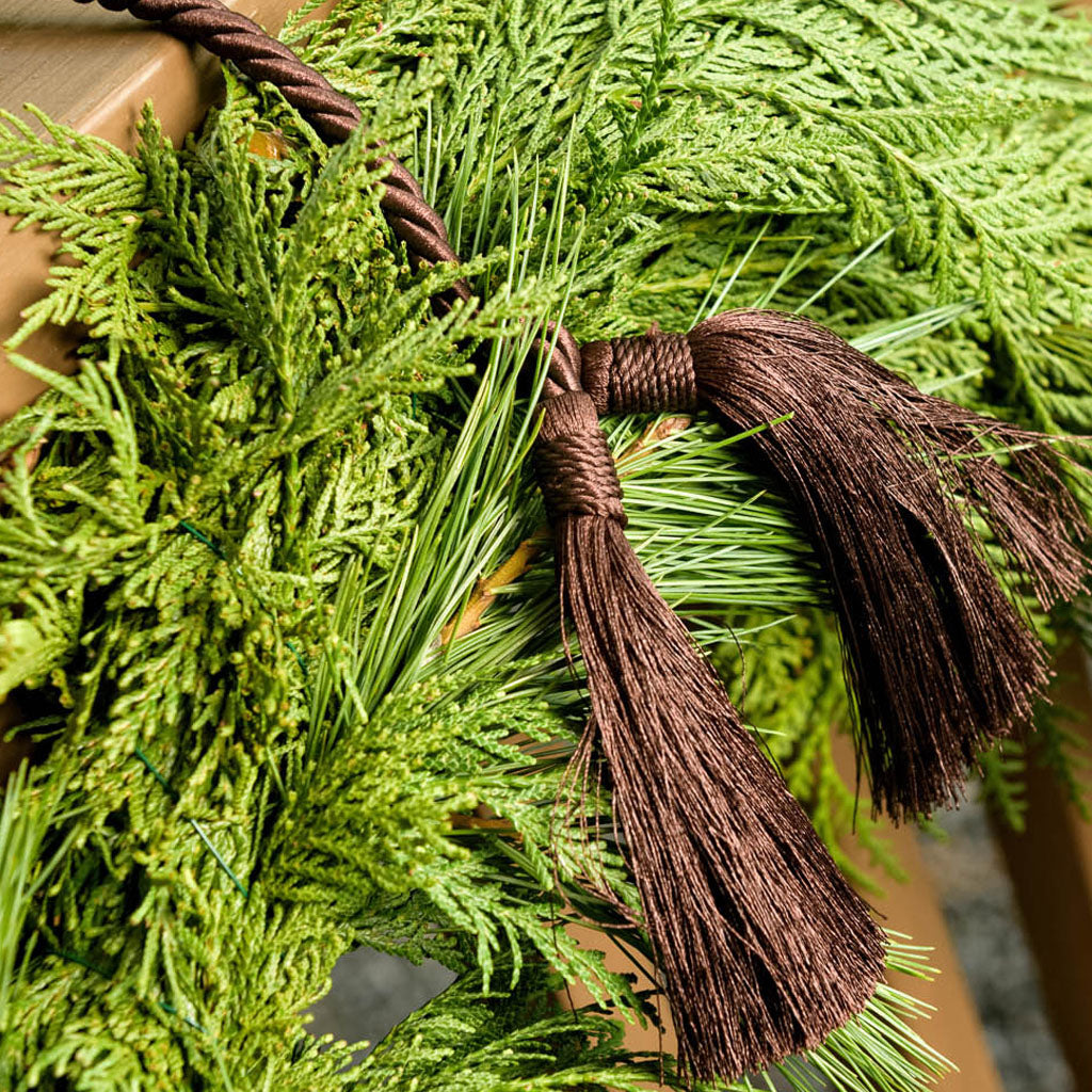 Brown garland ties