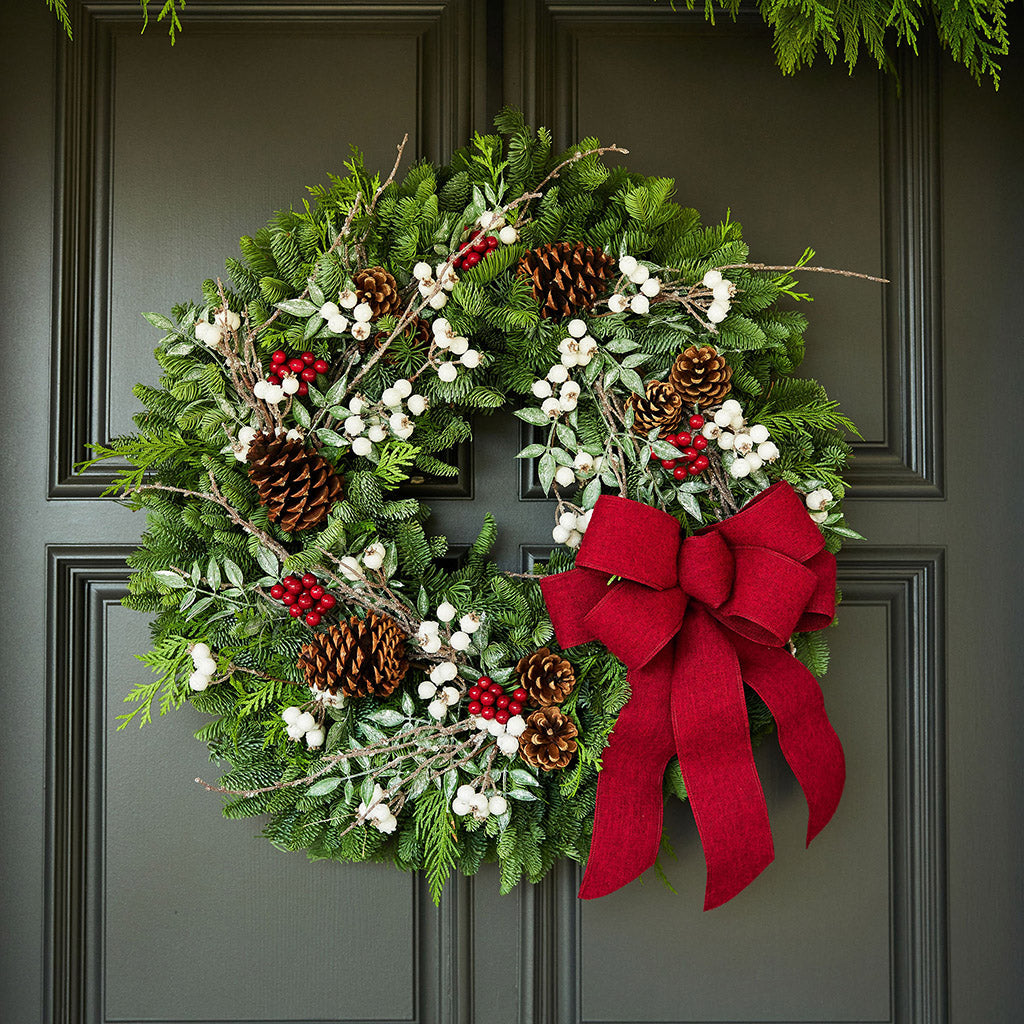 深い森のリース Christmas Wreath Frosted Forest – Lynch Creek Farm