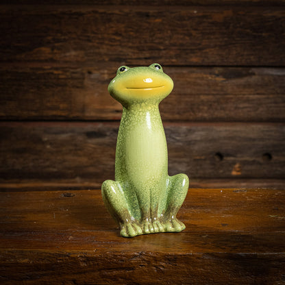 a ceramic frog decoration