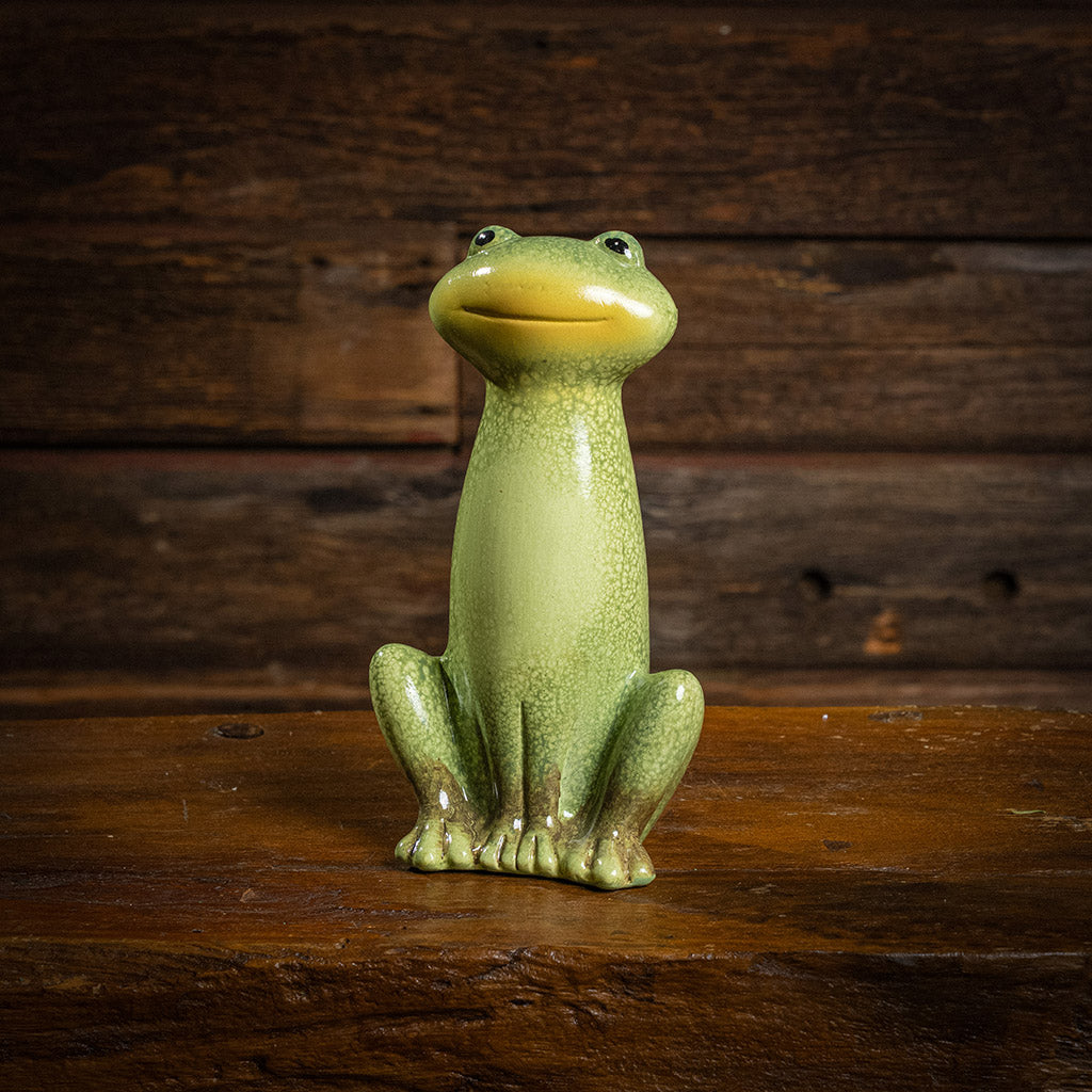 a ceramic frog decoration