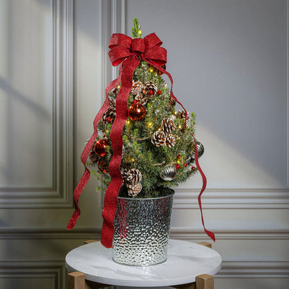 Scarlet Forest Flocked Living Tree One Gallon