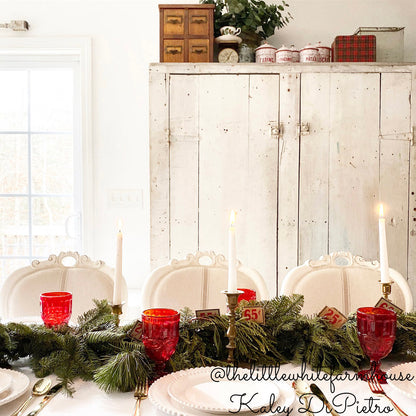 Fresh Premium garland combination of noble fir, incense and western red cedar and white pine is ultra fragrant draped over a dining table.