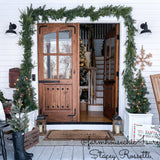 Fresh Premium garland combination of noble fir, incense and western red cedar and white pine is ultra fragrant hanging over a doorway.
