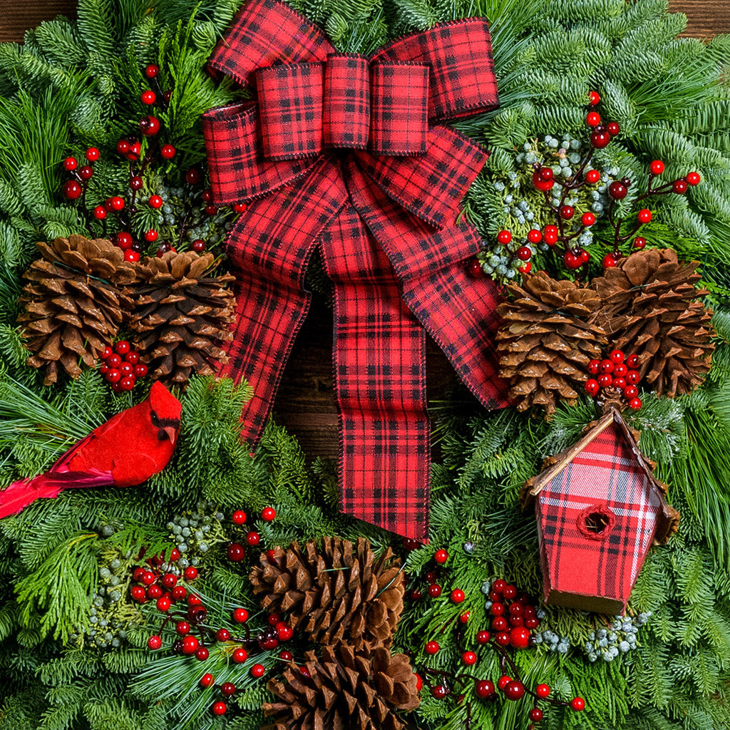 Christmas Cardinal Wreath for Front Door, Holiday Decor Idea, store Holiday Wreath, Snowflake and Cardinal Christmas, Bird lover Gift